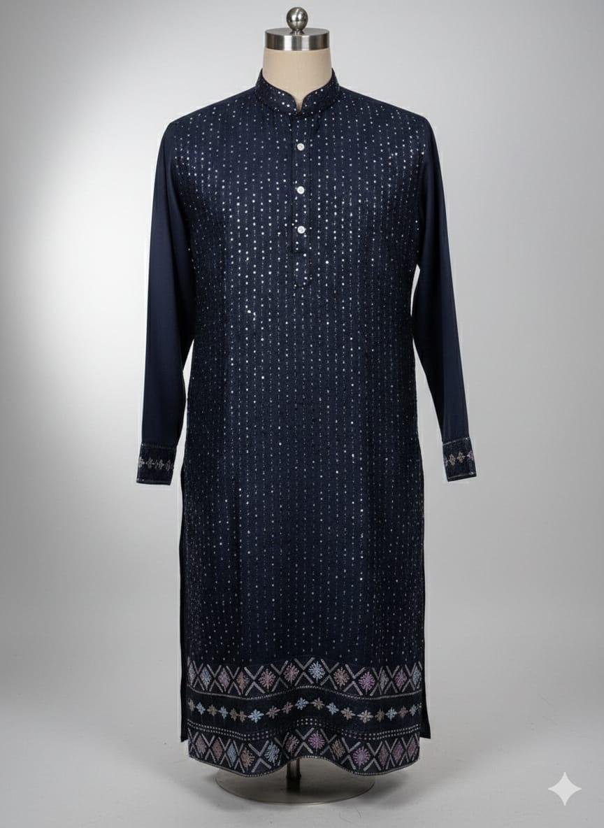 Buy Lekha Sal 6 Pure Silk Sequins Work Mens Kurta Pajama Wholesale 2026