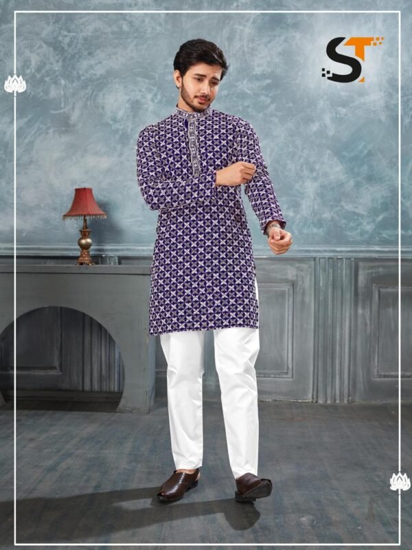 Stylish Lekha Sal 7 Heavy Rayon Chikan Work Wedding Wear Mens Kurta Pajama Wholesale 2026