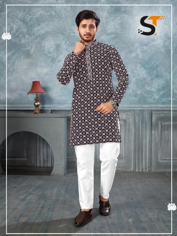 Stylish Lekha Sal 7 Heavy Rayon Chikan Work Wedding Wear Mens Kurta Pajama Wholesale 2026