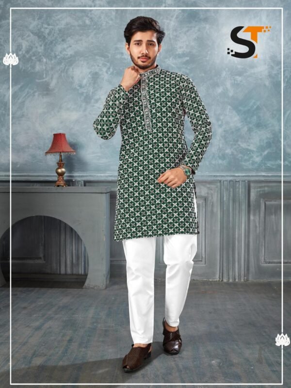 Stylish Lekha Sal 7 Heavy Rayon Chikan Work Wedding Wear Mens Kurta Pajama Wholesale 2026