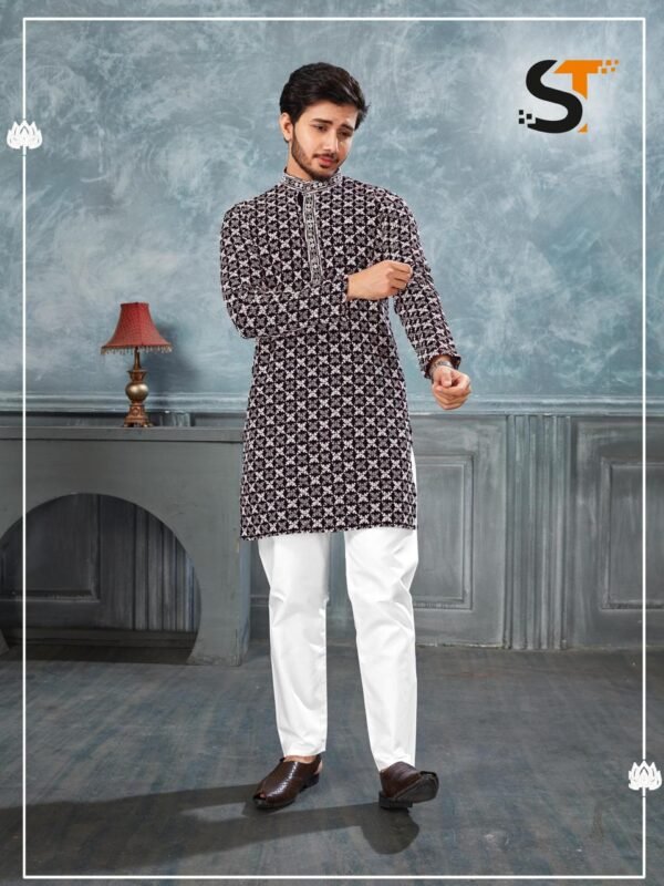Stylish Lekha Sal 7 Heavy Rayon Chikan Work Wedding Wear Mens Kurta Pajama Wholesale 2026
