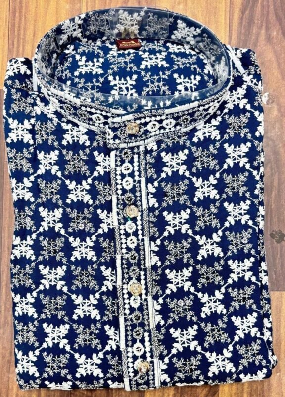 Stylish Lekha Sal 7 Heavy Rayon Chikan Work Wedding Wear Mens Kurta Pajama Wholesale 2026