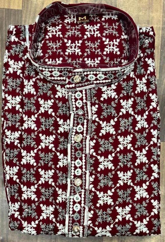 Stylish Lekha Sal 7 Heavy Rayon Chikan Work Wedding Wear Mens Kurta Pajama Wholesale 2026