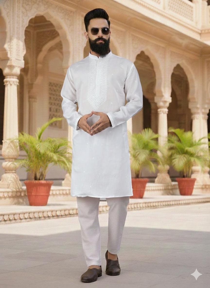 Lekha Sal 8 Luxurious 14 kg Silk Intricate Work Mens Kurta Pajama Wholesale