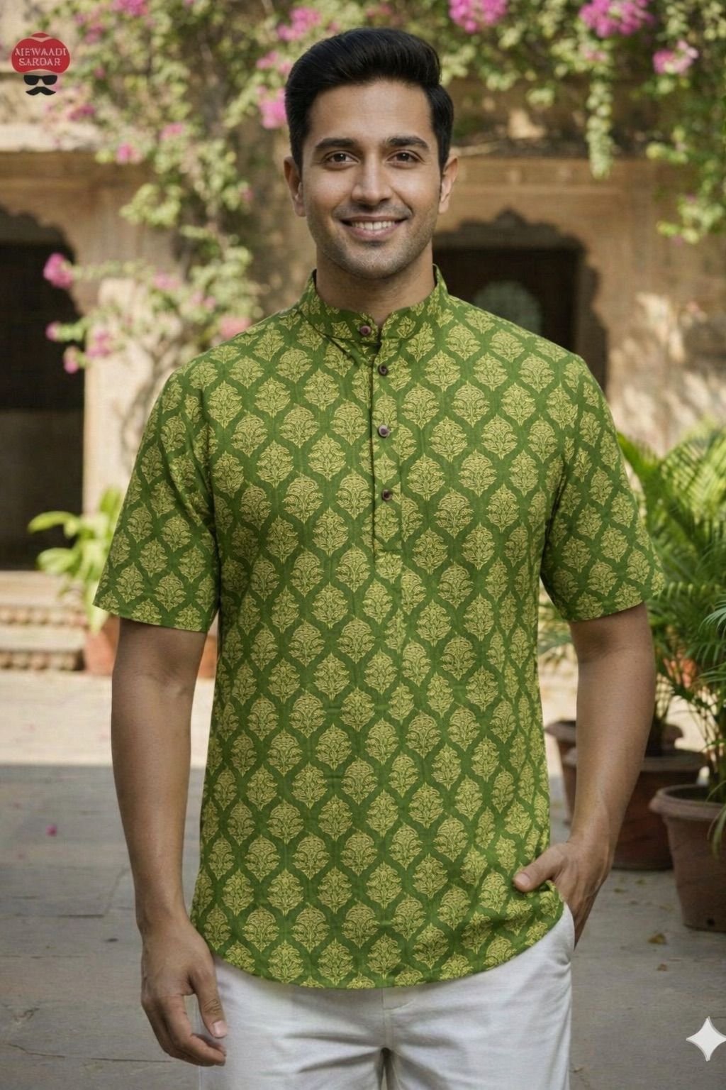 Lekha LI Summer Kurta Cotton Printed Mens Short Kurta Wholesale