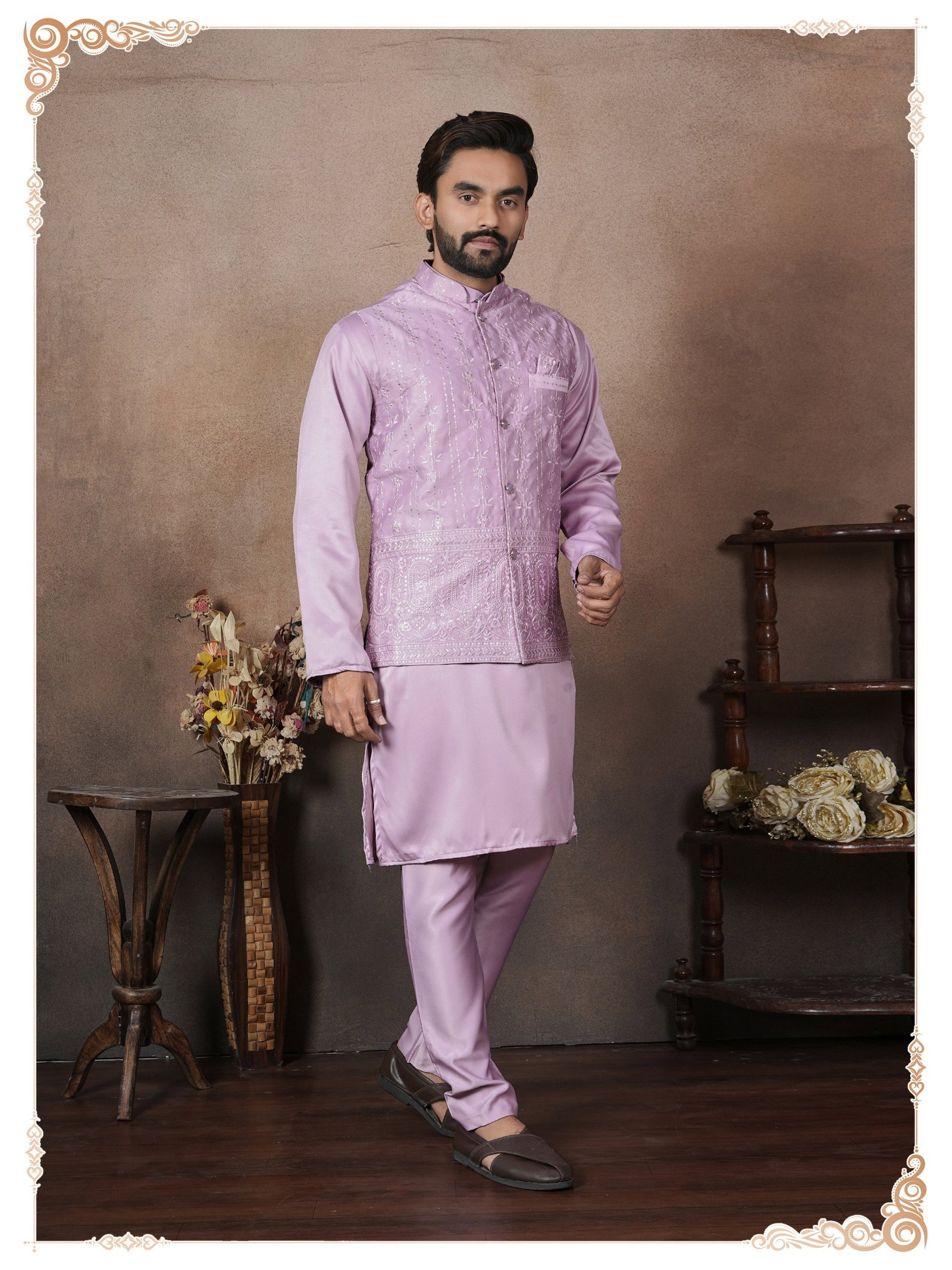 Buy Lekha Sal 17 Groom Malain Satin Heavy Work Koti Kurta Pajama Wholesale 2026