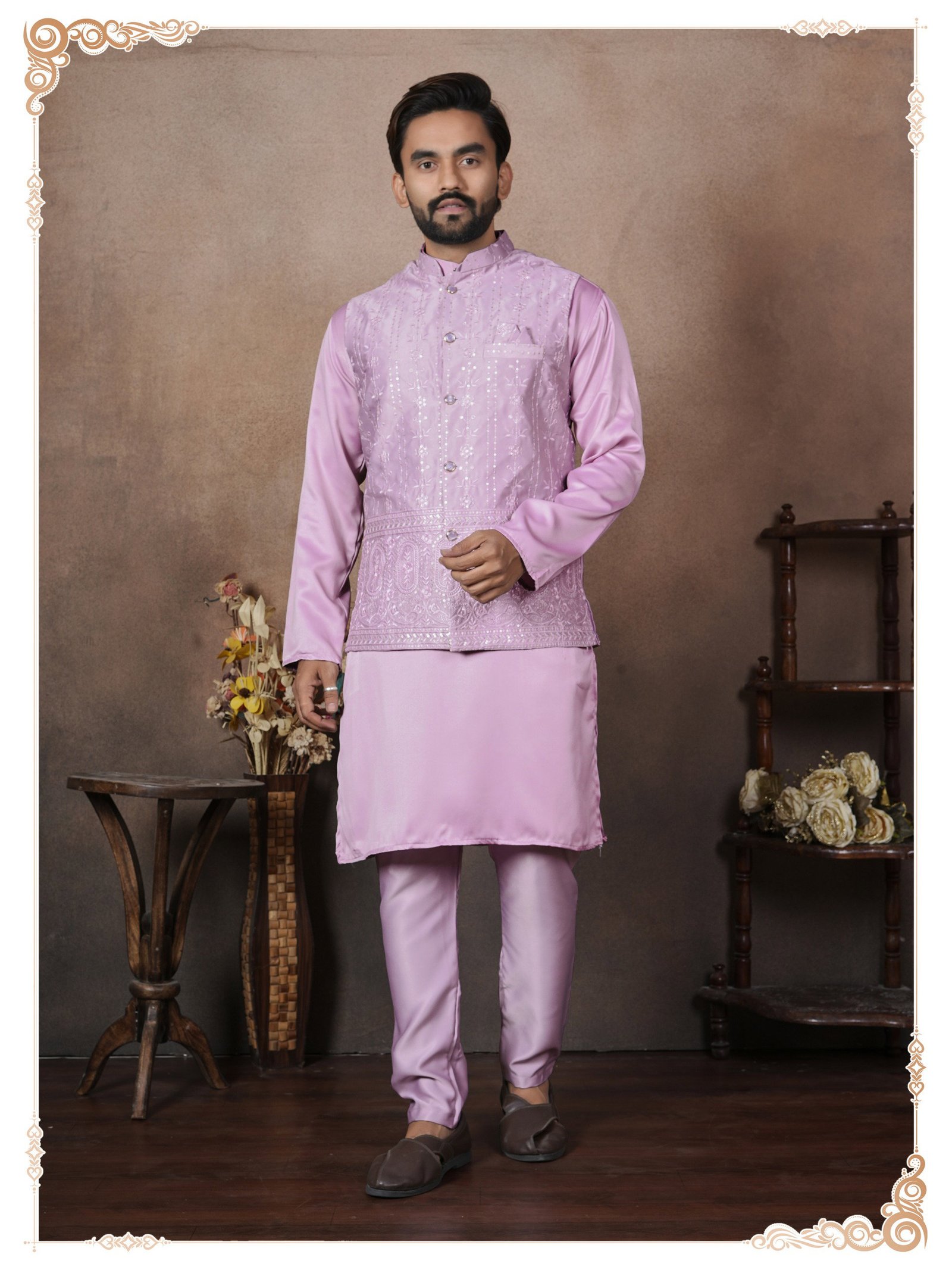 Buy Lekha Sal 17 Groom Malain Satin Heavy Work Koti Kurta Pajama Wholesale 2026