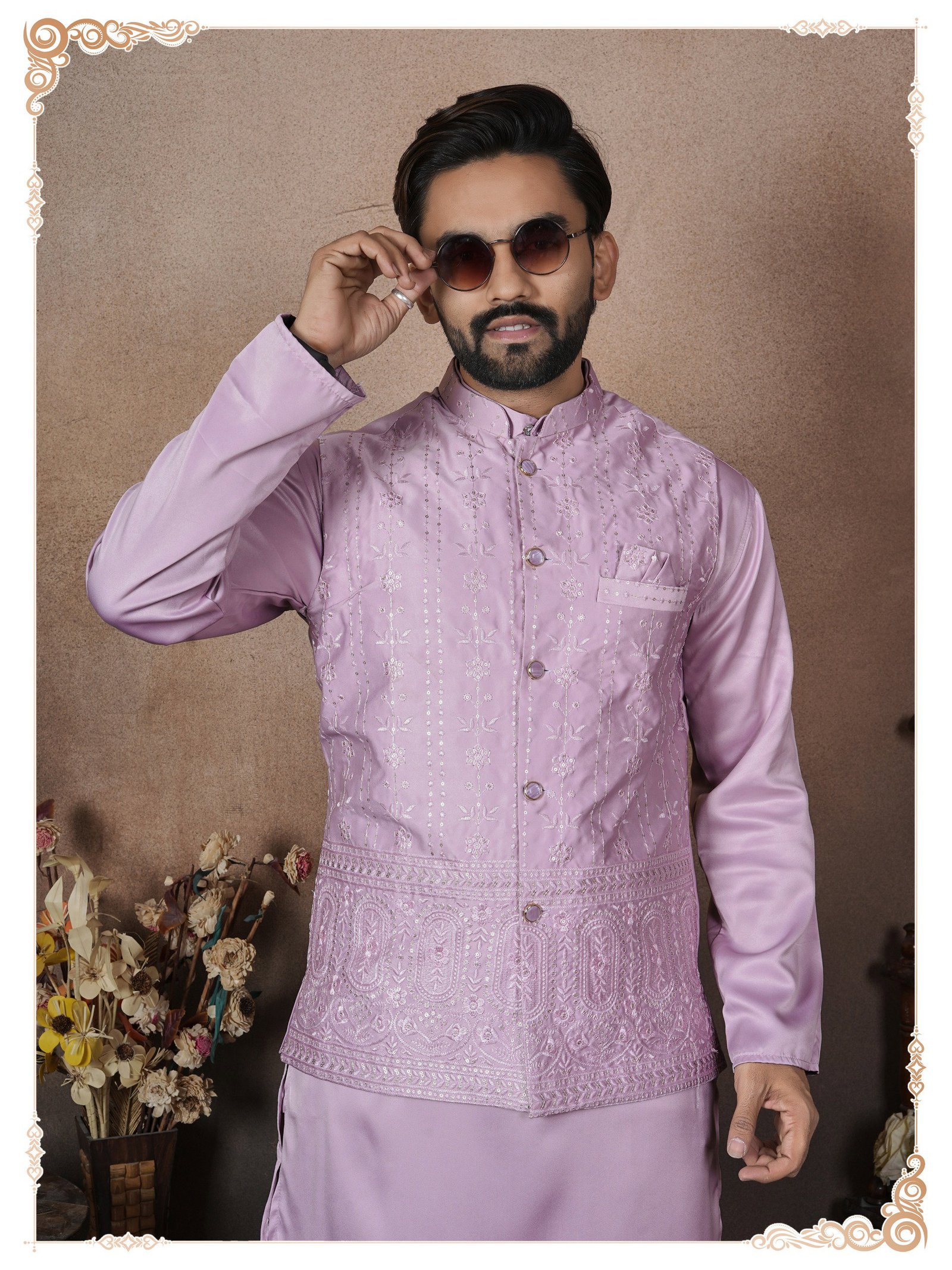 Buy Lekha Sal 17 Groom Malain Satin Heavy Work Koti Kurta Pajama Wholesale 2026