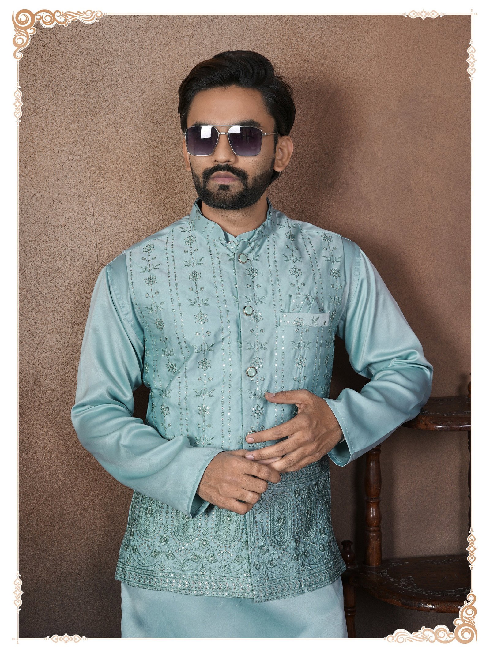 Buy Lekha Sal 17 Groom Malain Satin Heavy Work Koti Kurta Pajama Wholesale 2026