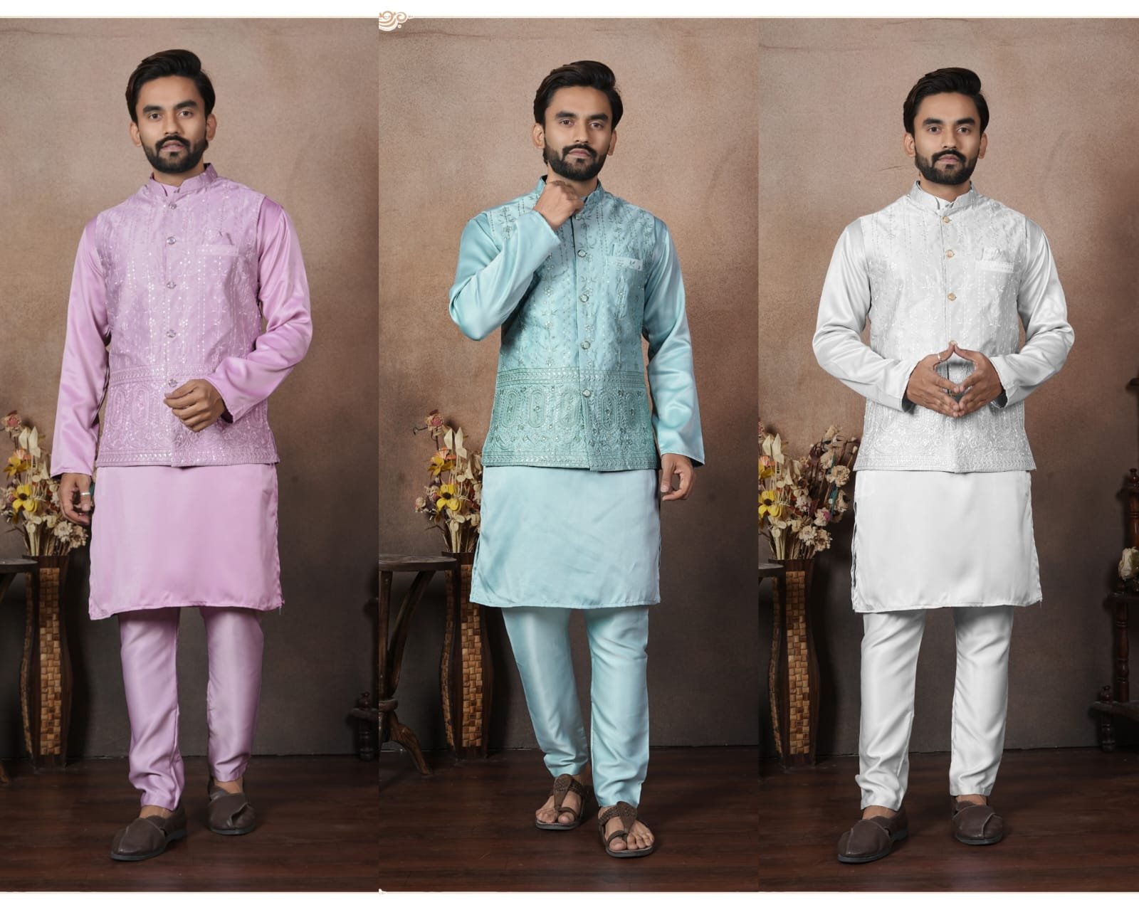 Buy Lekha Sal 17 Groom Malain Satin Heavy Work Koti Kurta Pajama Wholesale 2026