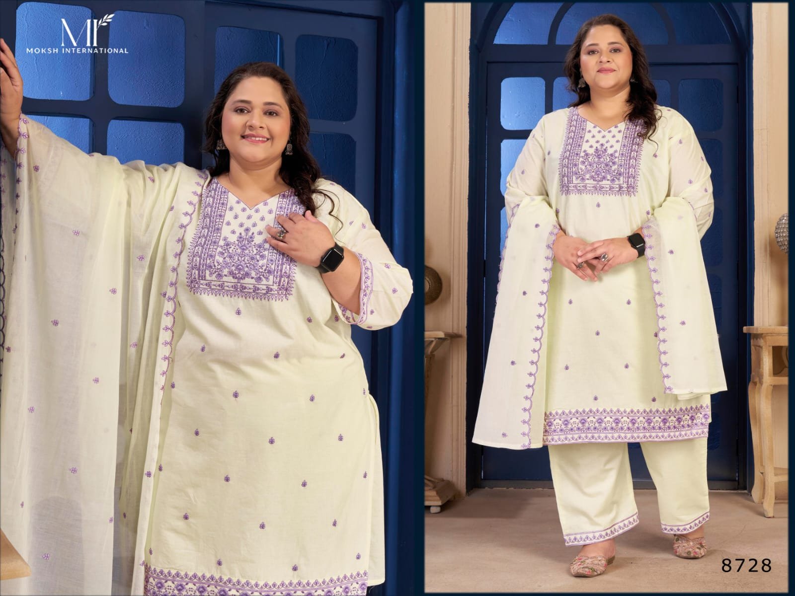 Latest Moksh Plus Size Pure Cotton Vol 2 Cotton Embroidered Kurti With Bottom Dupatta Wholesale 2026