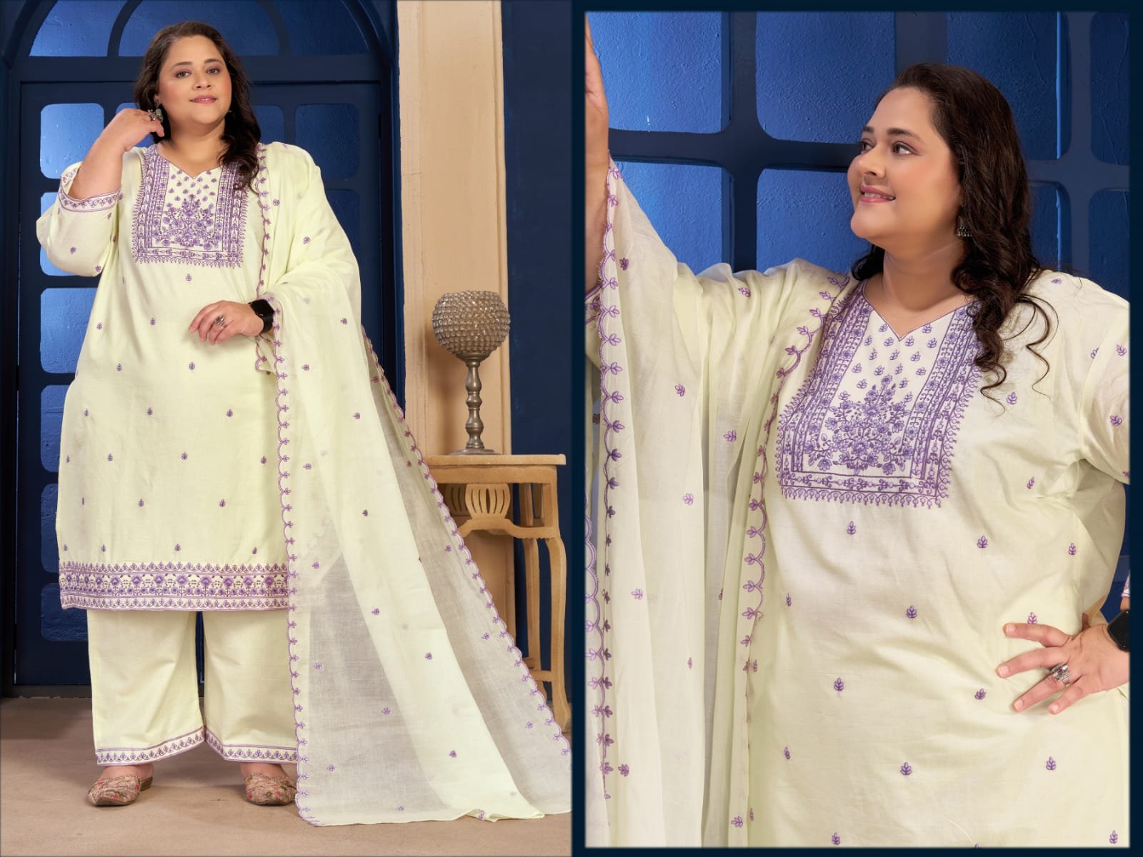 Latest Moksh Plus Size Pure Cotton Vol 2 Cotton Embroidered Kurti With Bottom Dupatta Wholesale 2026