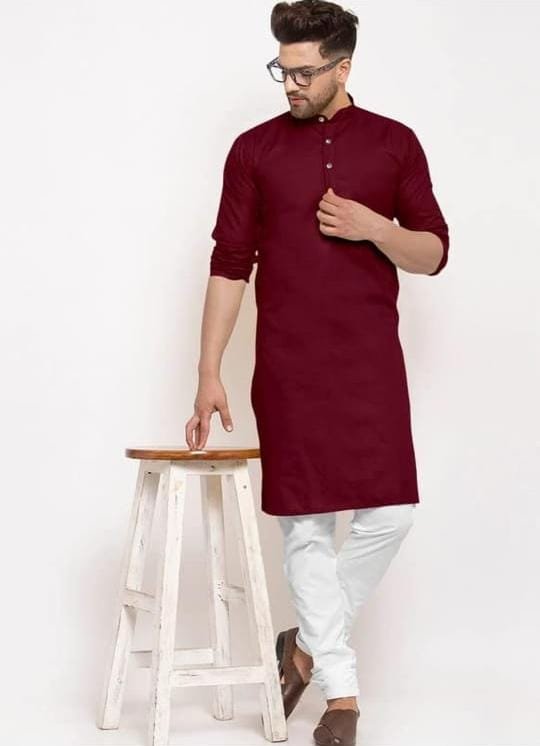 Lekha Sal 21 Cotton Plain Mens Kurta Collection Wholesale