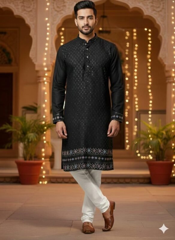 Buy lekha Sal 24 Silk Thread Sequins Work Kurta Pajama Wholesale 2026