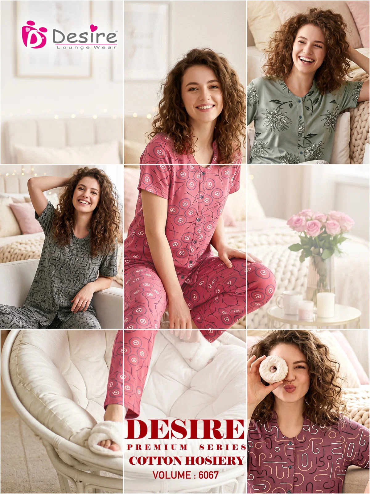 Desire Prmium Vol 6067 Hosiery Cotton Fancy Night Wear Collection Wholesale