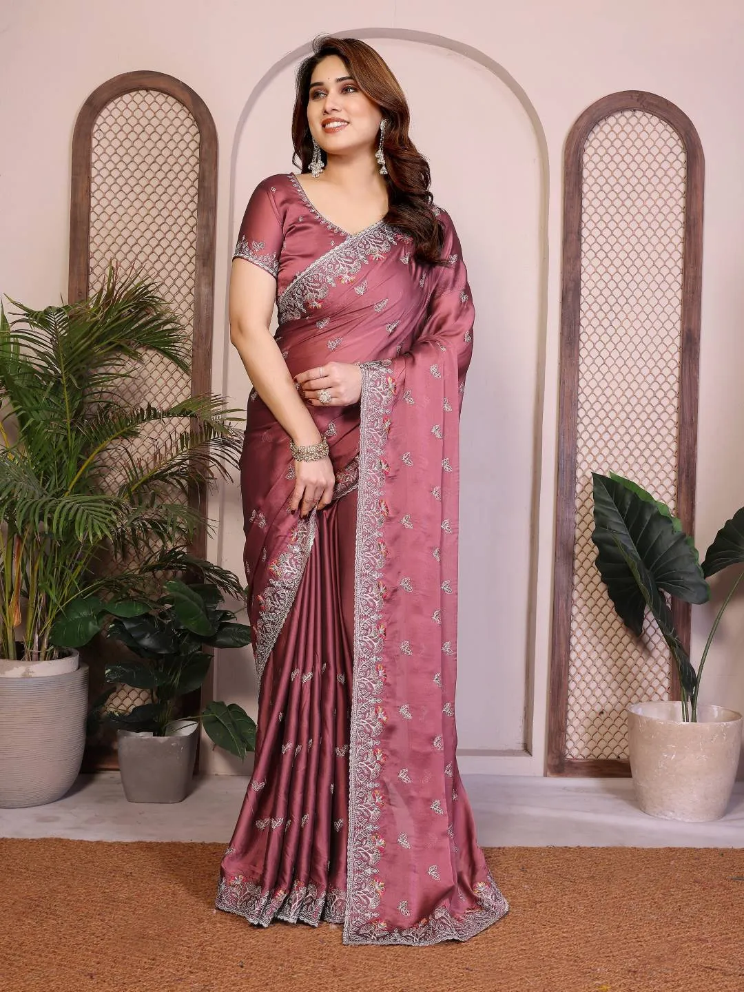 Kiara Starbucks2 Rangoli Silk Embroidery Wedding Saree Wholesale Surat
