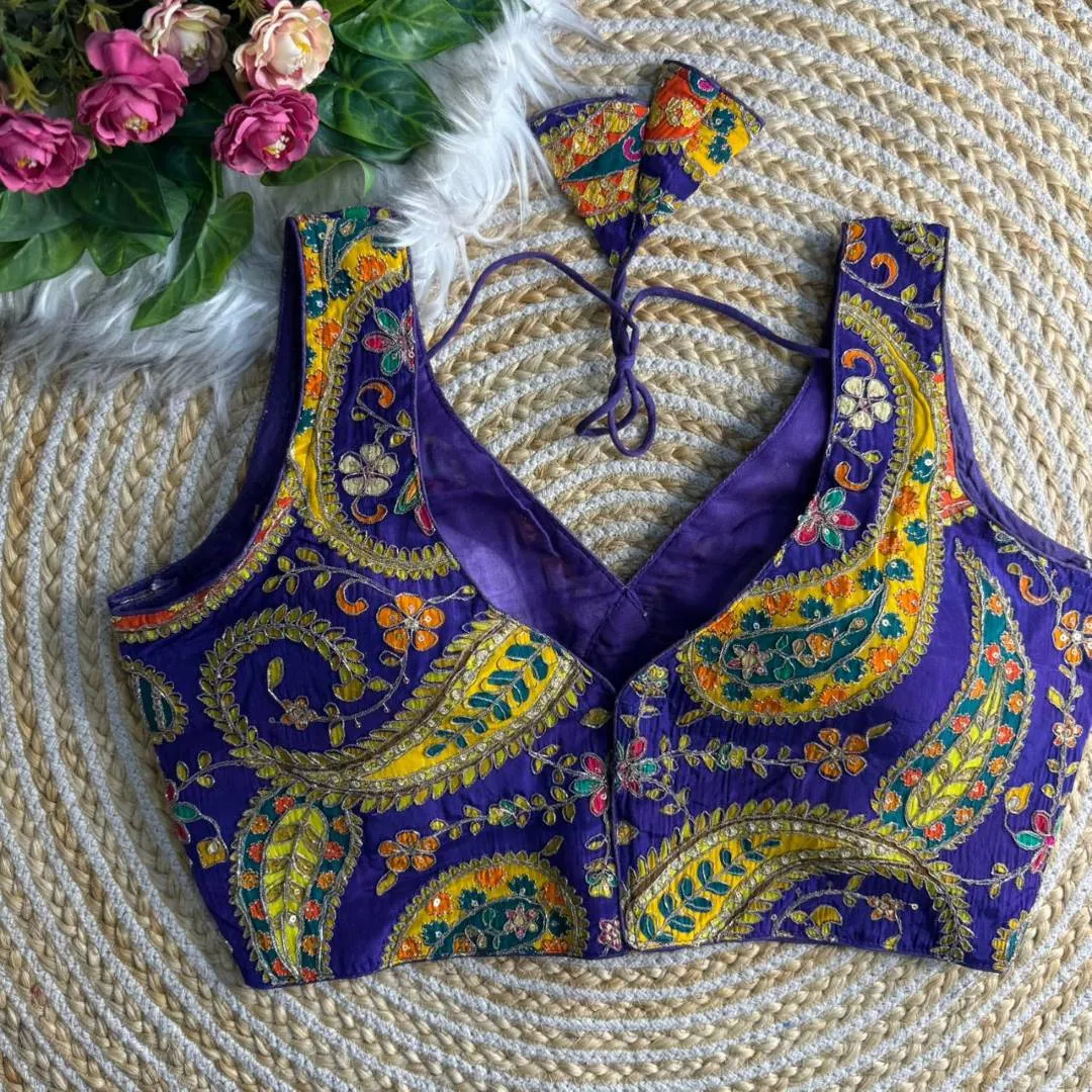Priyal Crape Silk Position Work Festival Readymade Blouse Collection