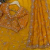 Buy Deepika 628 Fendy Silk Sequnce Work Yellow Wedding Saree Wholesale India 2026