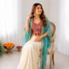 Beautiful BDB 48 Crepe Silk Embroidery Blouse Dhoti Shrug Set Indo Western In India 2026
