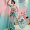 Beautiful WMS Tabby Trending Butterfly Printed Mirror Hand Work Saree In India 2026