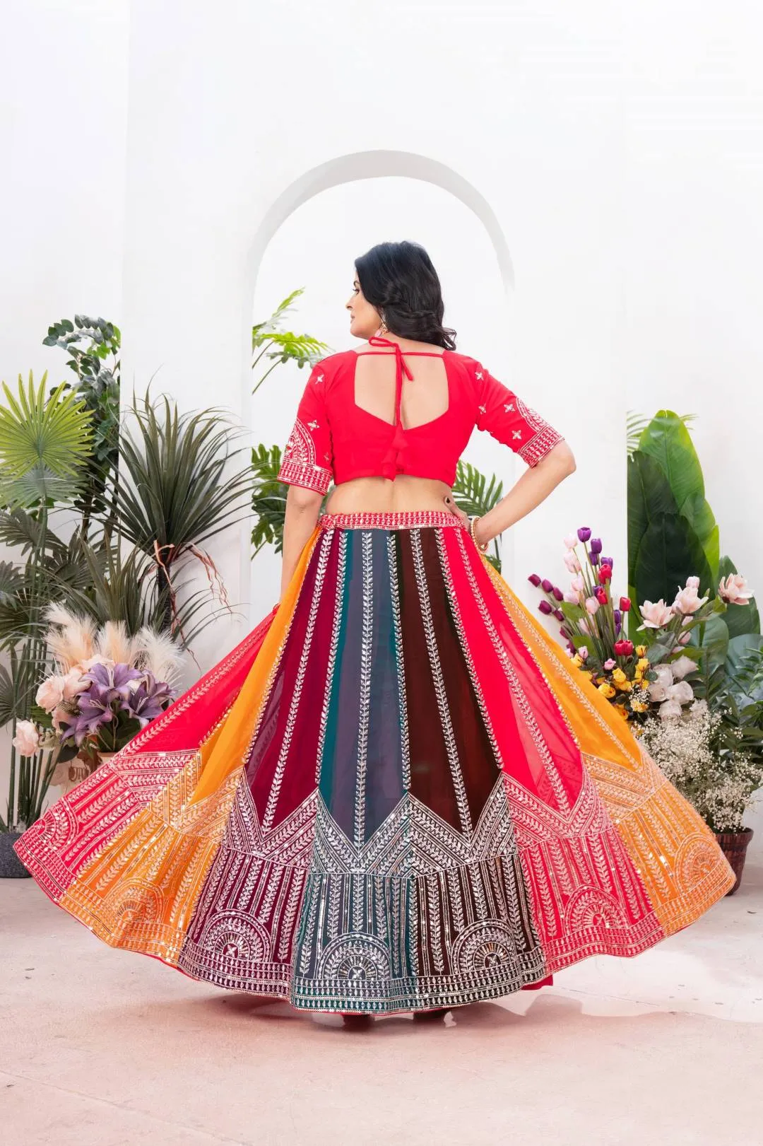 Launching DKT 5080 Georgeet Zari Embroidery Work Wedding Wear Lehenga Choli 2026