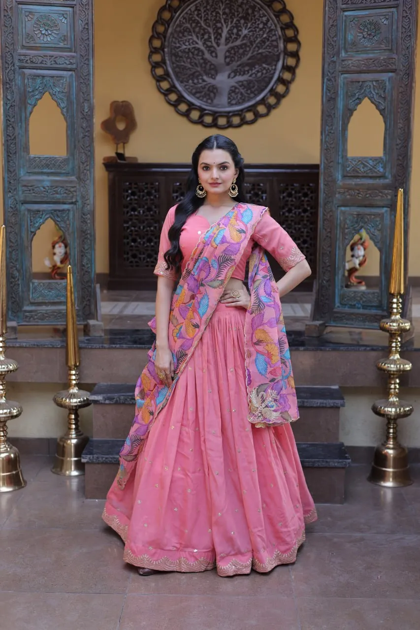 Stylish Moni 5069 Cosmos Silk Zari Embroidery Lehenga Choli Wholesale Surat 2026