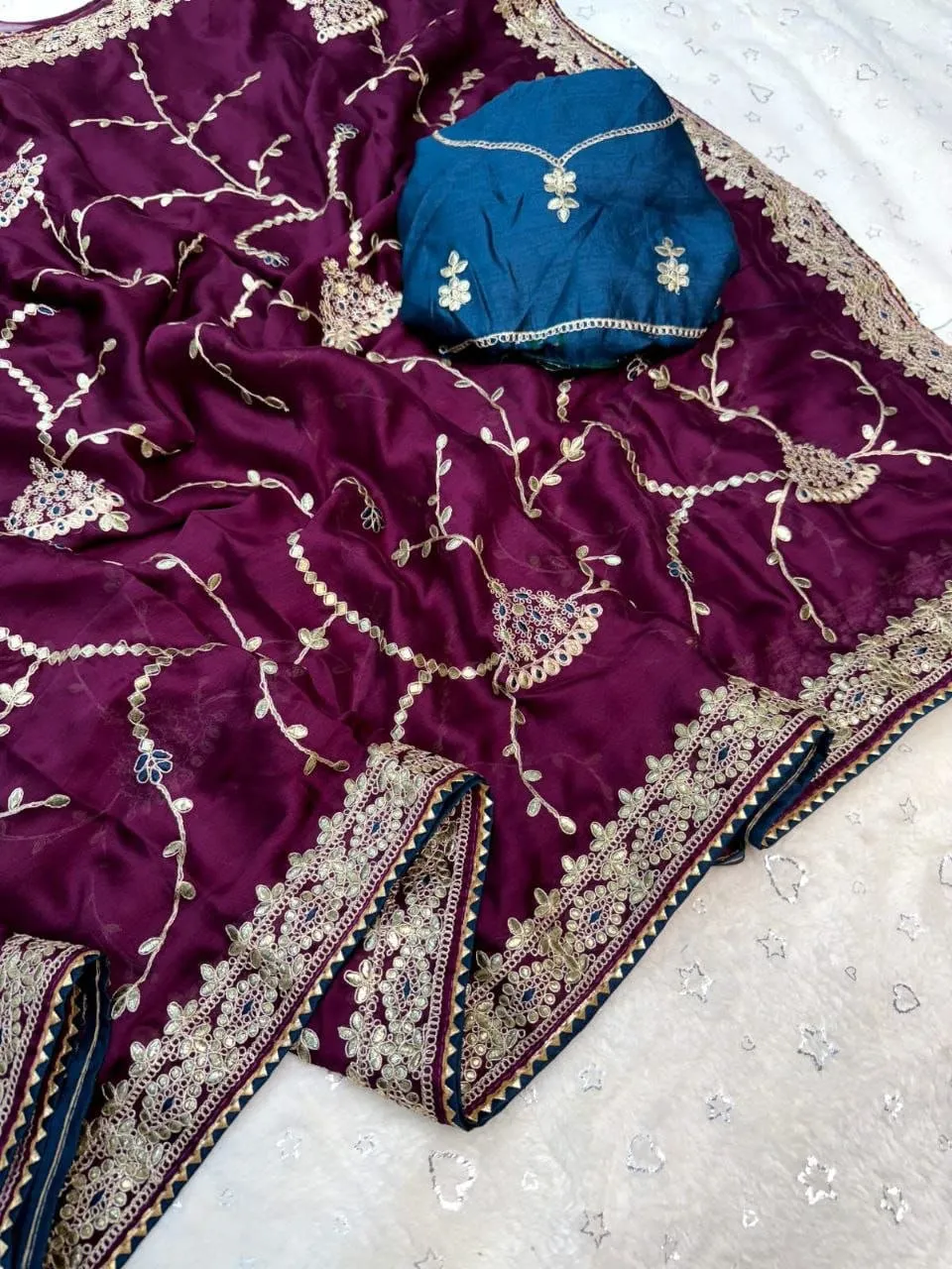 Latest RC1 Satin Chiffon Codding Foil Work Saree Wholesale 2026