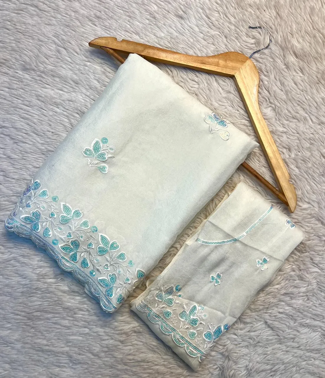SNT Soft Crush Silk Saree With Sequence Embroidery Work latest Collection