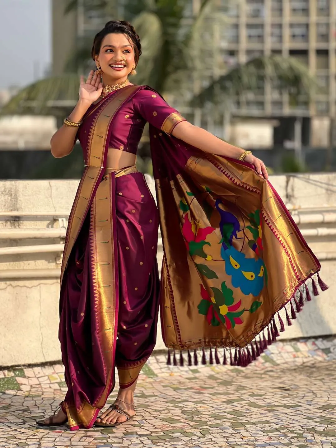 Launching BLJ Nauvari Maharashtra Paithani Silk 9 Yard Saree Online Wholesale Surat India 2026