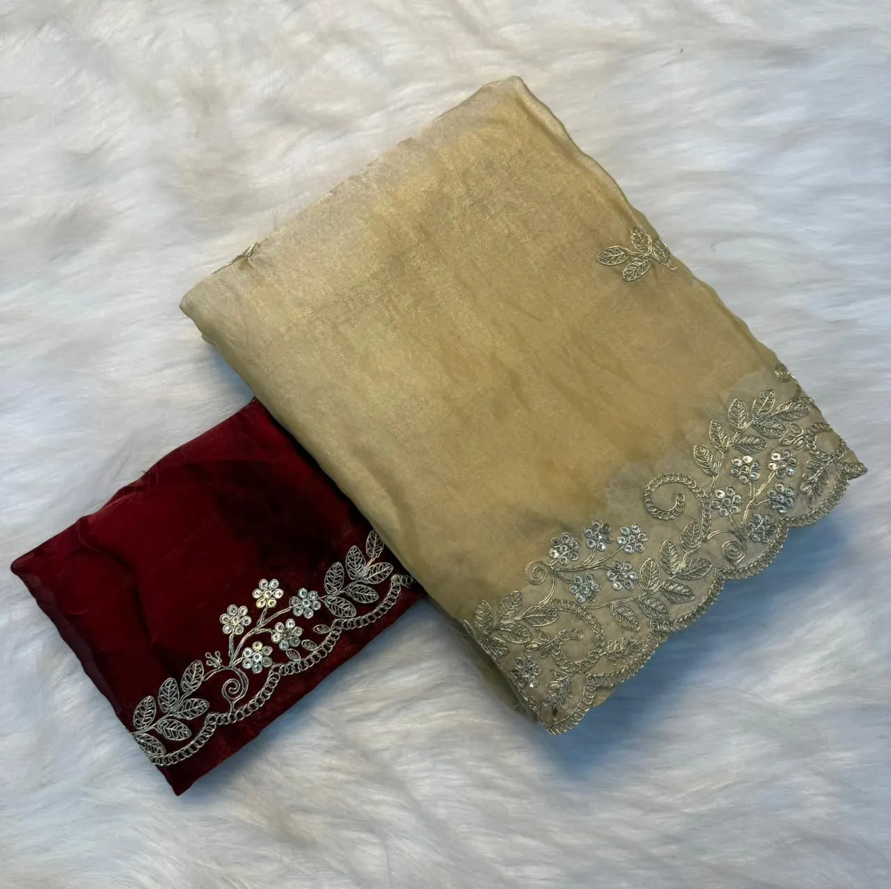 Buy SNT Soft Space Silk Saree With Sequence Embroidery Work 2026