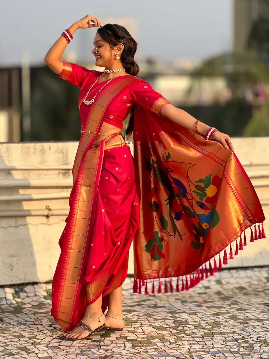 BLJ Nauvari Paithani Silk Nauvari Traditional 9 Yard Saree Wholesale Surat Supplier Online