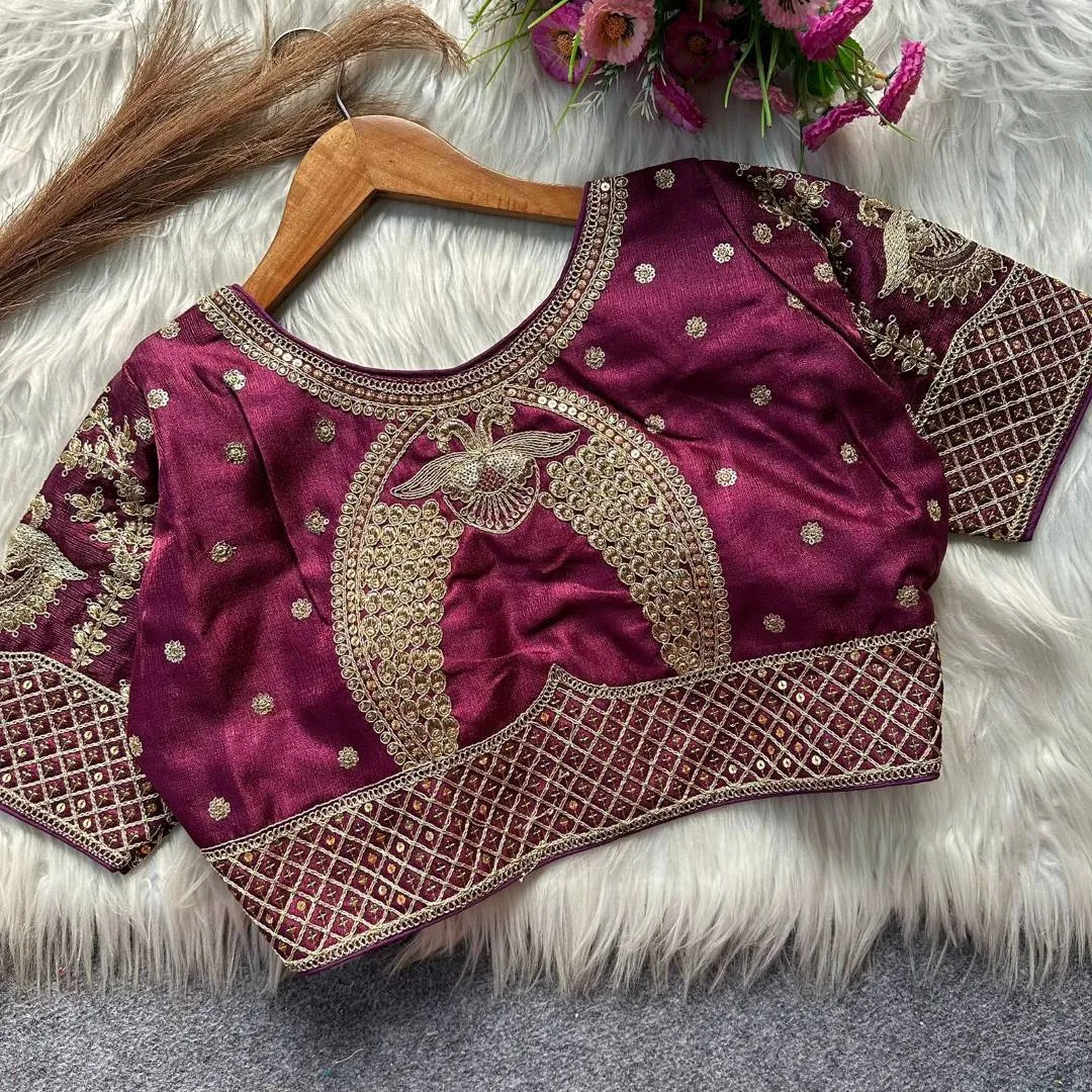 Stylish Ruhi Milan Silk Embroidery Work Festival Blouse Wholesale Surat 2026