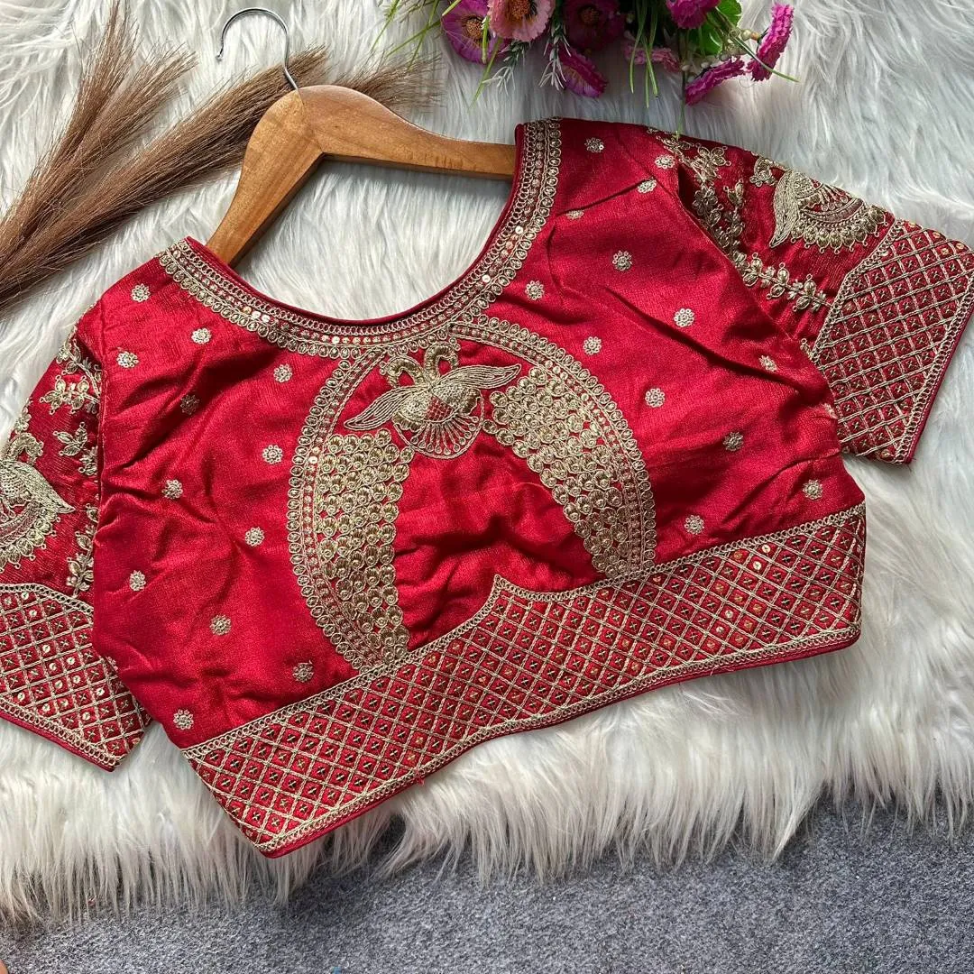 Stylish Ruhi Milan Silk Embroidery Work Festival Blouse Wholesale Surat 2026