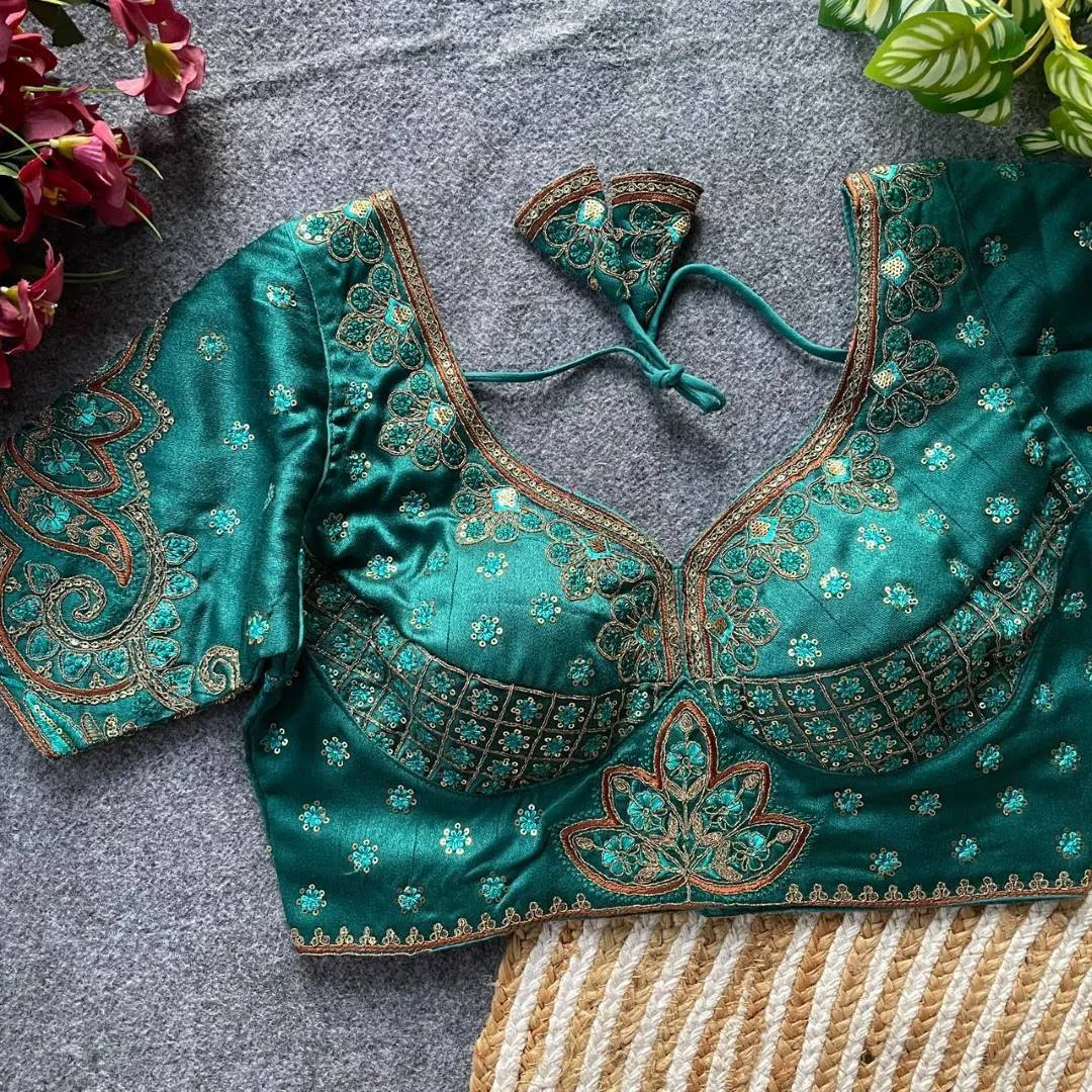 Mrunal Italian Silk Multi Thread Work Blouse Wholesale Surat