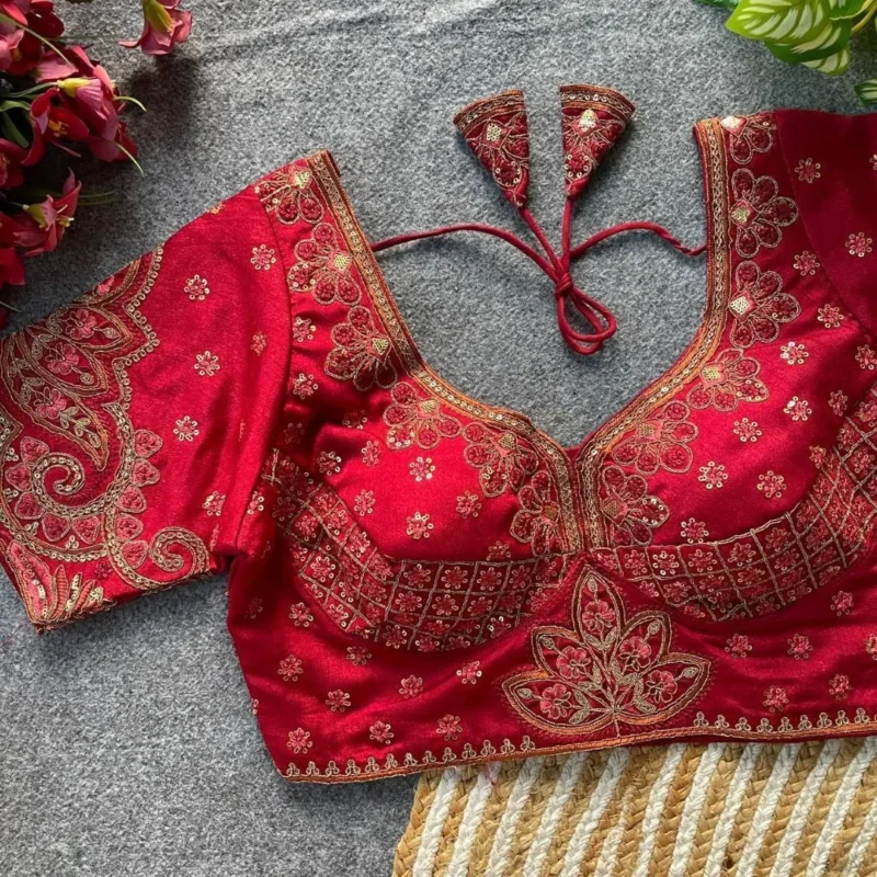 Stylish Mrunal Italian Silk Multi Thread Work Blouse Wholesale Surat 2026