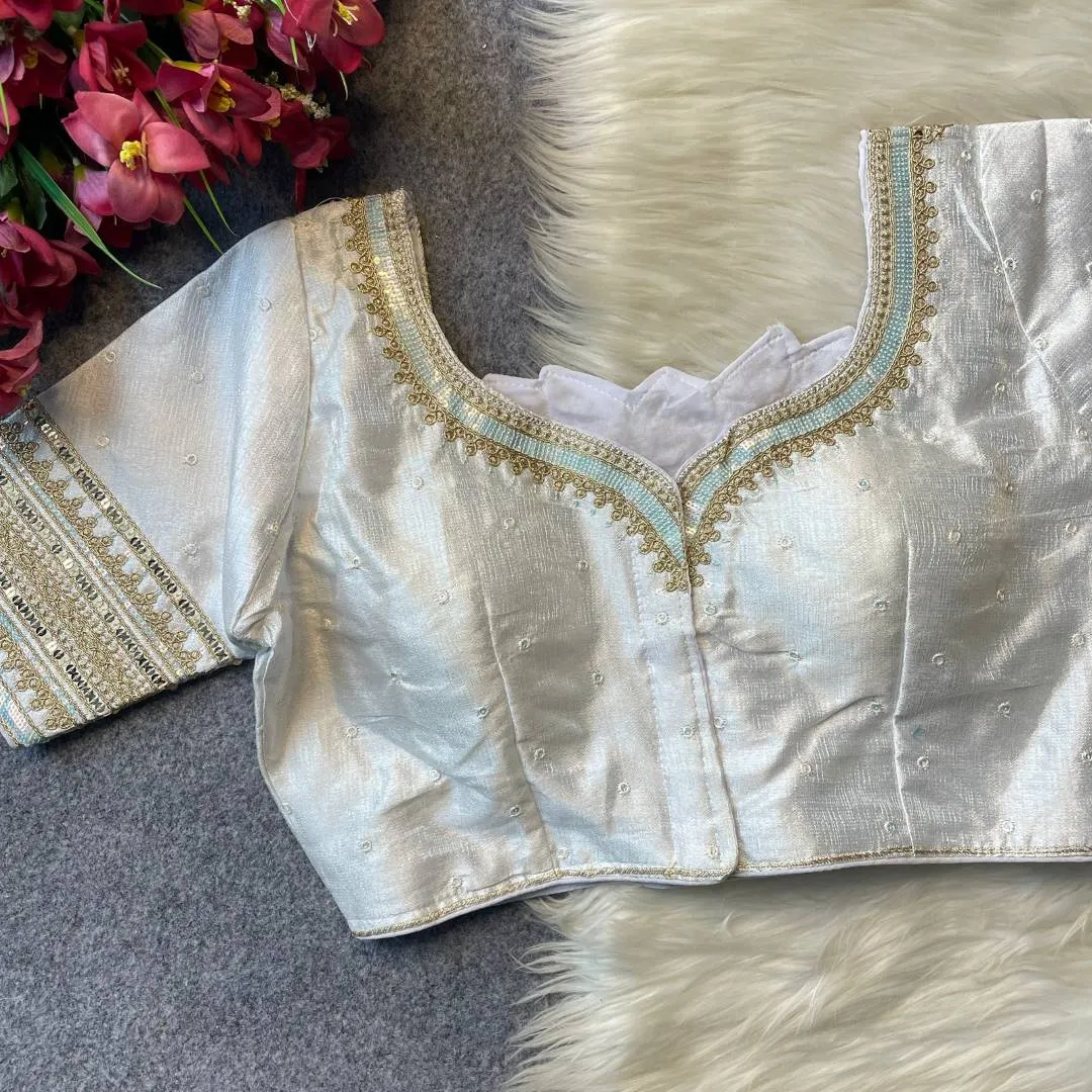 Ruhi Milan Silk Embroidery Work Festival Ready To Wear Blouse Wholesale