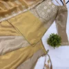 Stylish Pure Banarasi Viscose Silk Golden Lehenga Skirt Dupatta Online RRC 44 2026