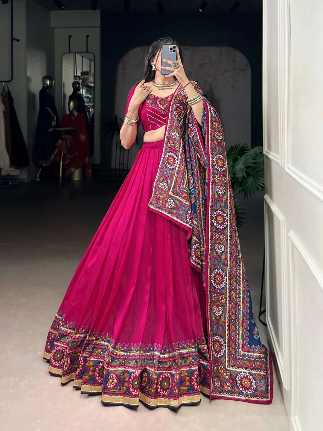 Tasar Silk Readymade Navratri Chaniya Choli Wholesale Online WMN 1243