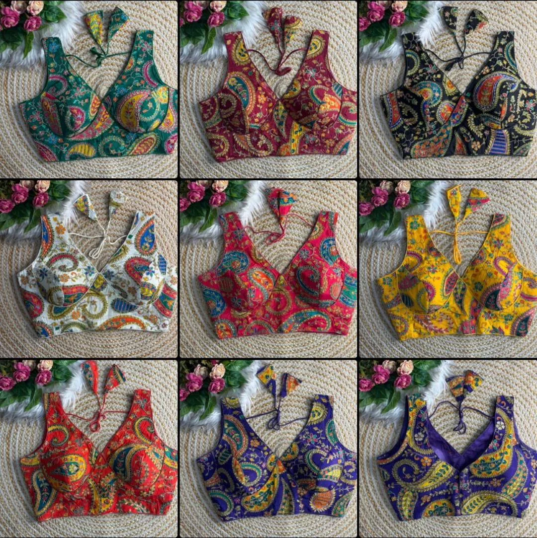 Priyal Crape Silk Position Work Festival Readymade Blouse Collection