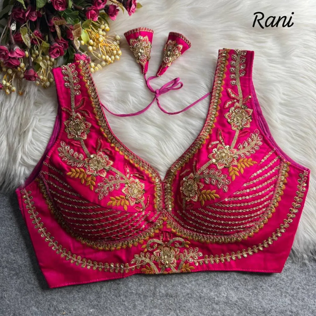 Priyal Sabyasachi Italian Silk Sequence Wedding Readymade Blouse