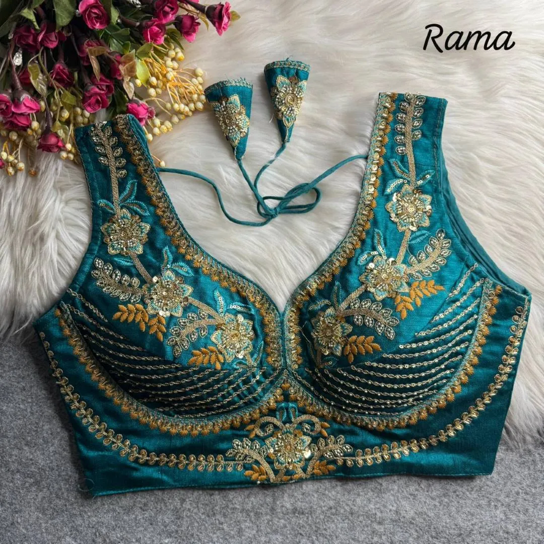 Priyal Sabyasachi Italian Silk Sequence Wedding Readymade Blouse