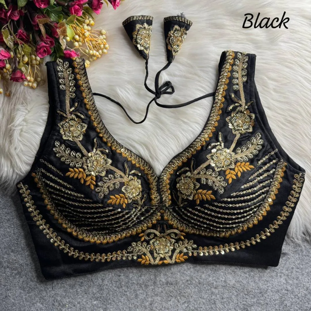 Priyal Sabyasachi Italian Silk Sequence Wedding Readymade Blouse