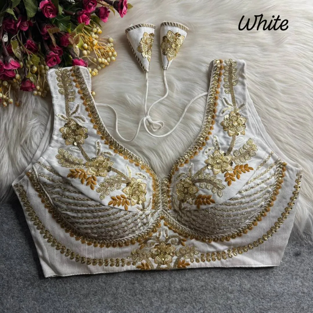 Priyal Sabyasachi Italian Silk Sequence Wedding Readymade Blouse