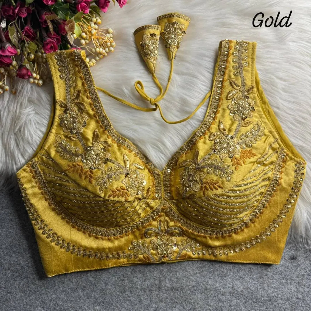 Priyal Sabyasachi Italian Silk Sequence Wedding Readymade Blouse