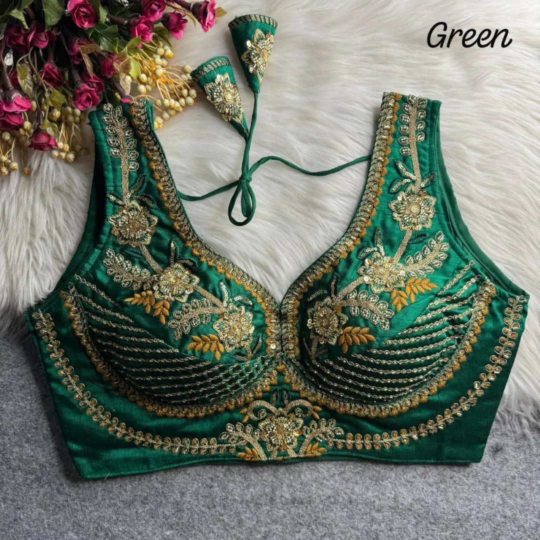 Priyal Sabyasachi Italian Silk Sequence Wedding Readymade Blouse