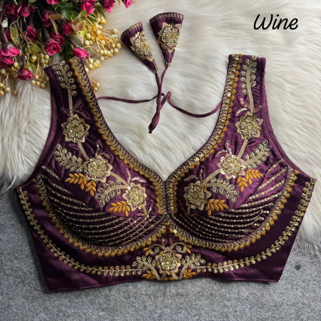 Priyal Sabyasachi Italian Silk Sequence Wedding Readymade Blouse
