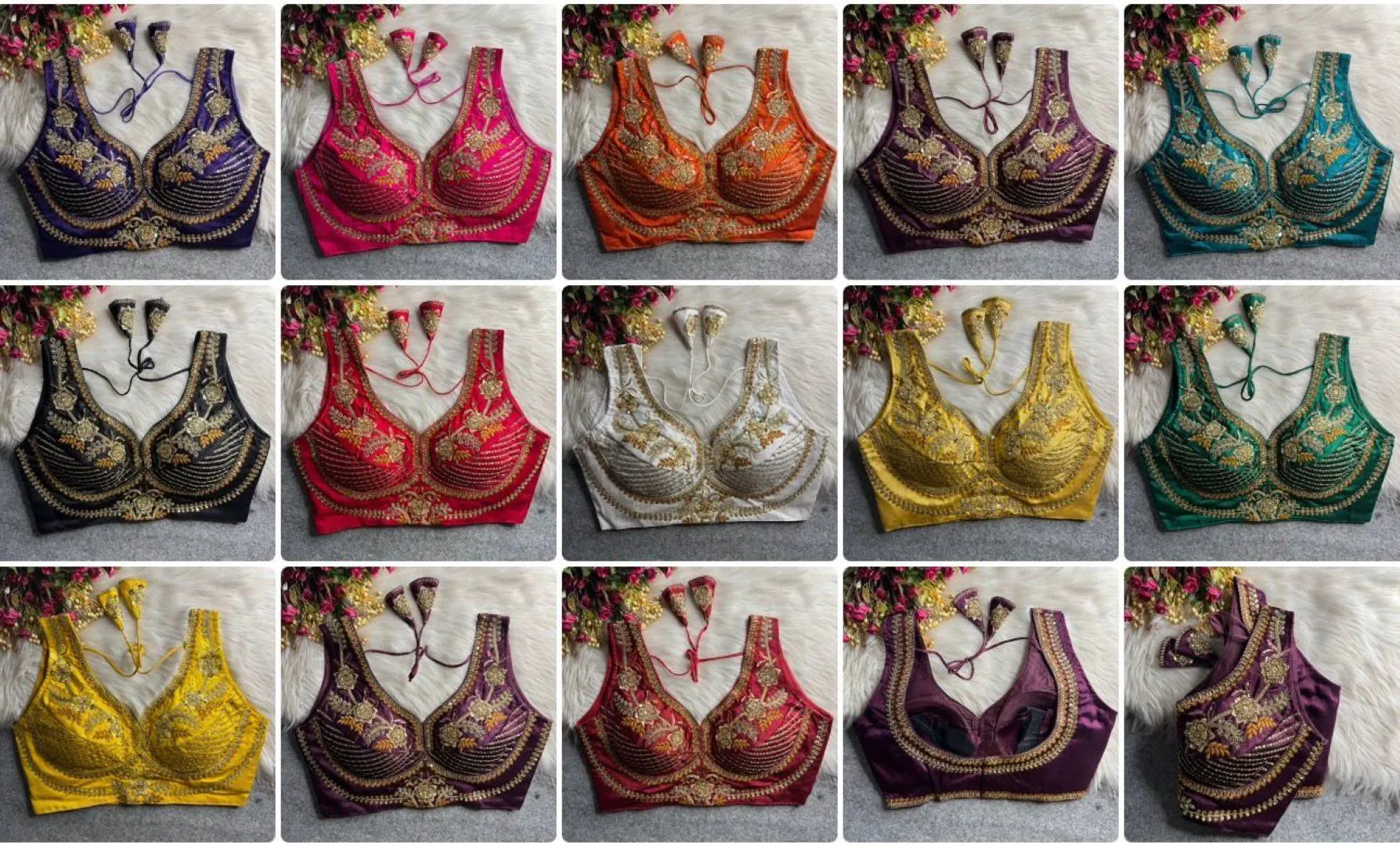 Priyal Sabyasachi Italian Silk Sequence Wedding Readymade Blouse
