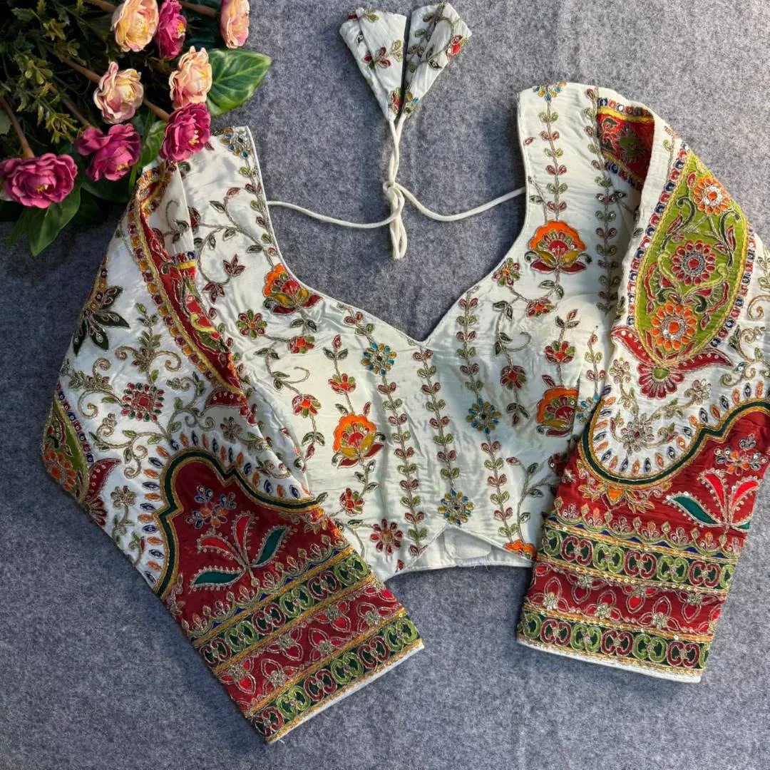 Priyal Sweetheart Crape Silk Position Work Raksha Bandhan Readymade Blouse