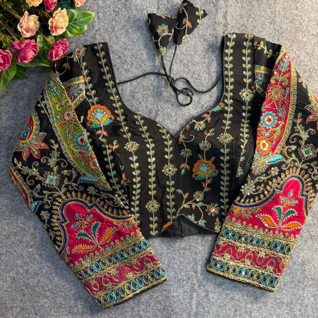 Priyal Sweetheart Crape Silk Position Work Raksha Bandhan Readymade Blouse