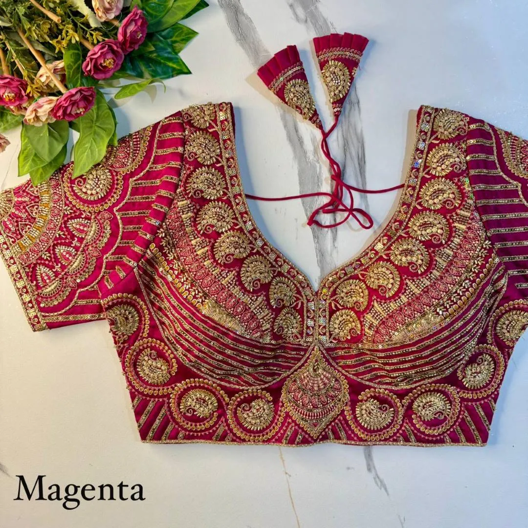 Priyal Italian Silk Sequence Wedding Readymade Blouse Wholesale Surat